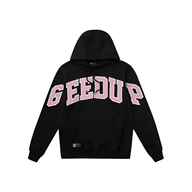 GEEDUP TEAM LOGO HOODIE 'BLACK/DUSTY PINK'