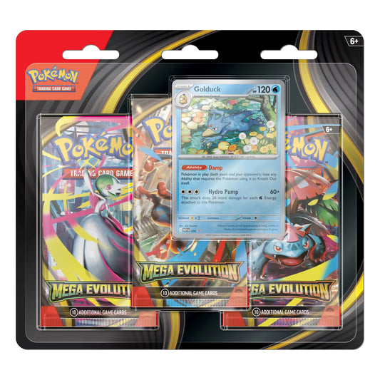 Pokemon Trading Card Game: Mega Evolution Three-Booster Blister Pack - Assorted (GOLDUCK)