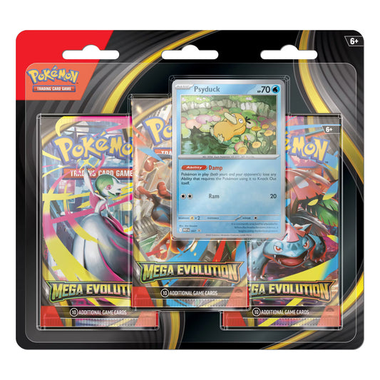 Pokemon Trading Card Game: Mega Evolution Three-Booster Blister Pack - Assorted (Psyduck)