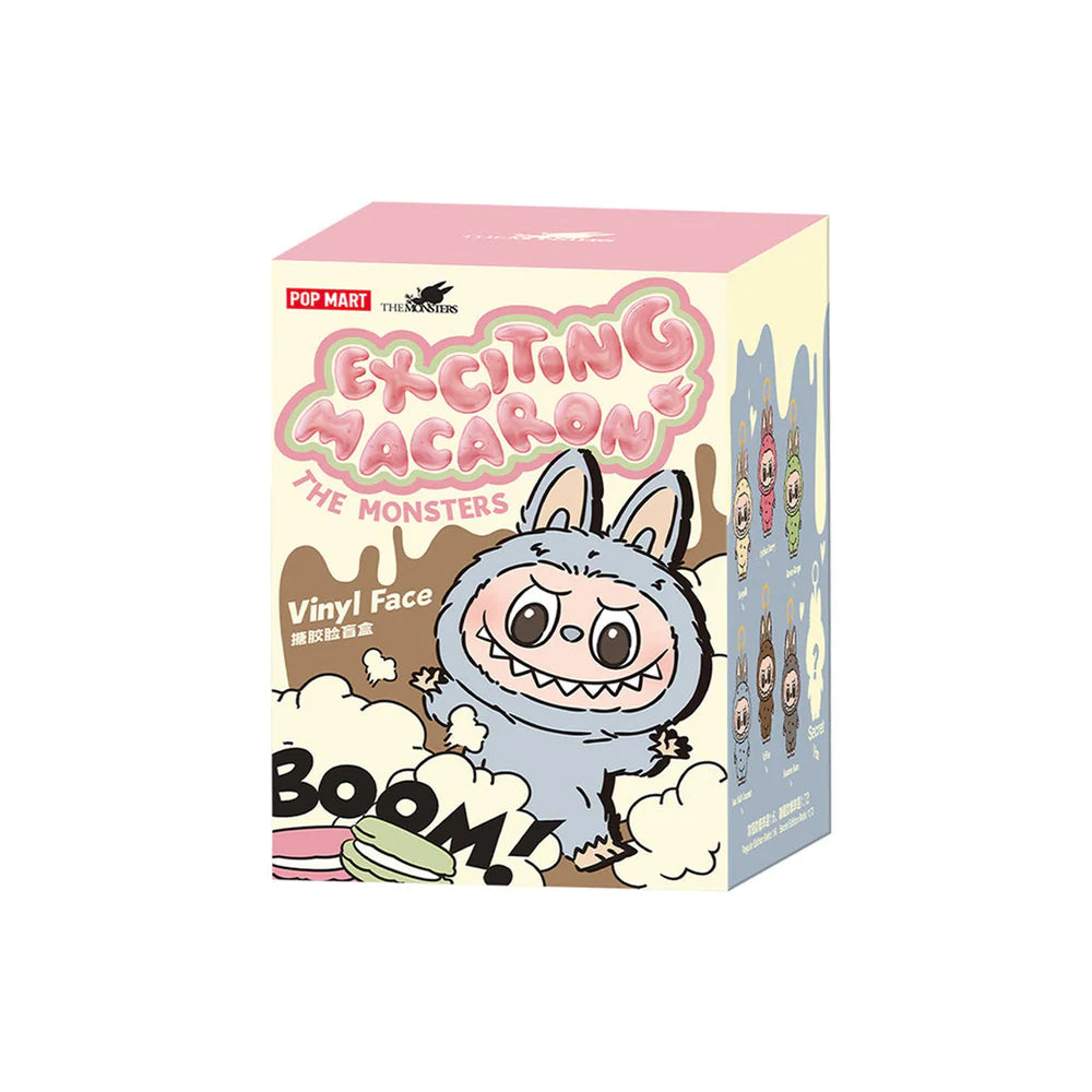 Pop Mart The Monsters Labubu Exciting Macaron Series Vinyl Plush Pendant Face Sealed Case (Single Blind Box)