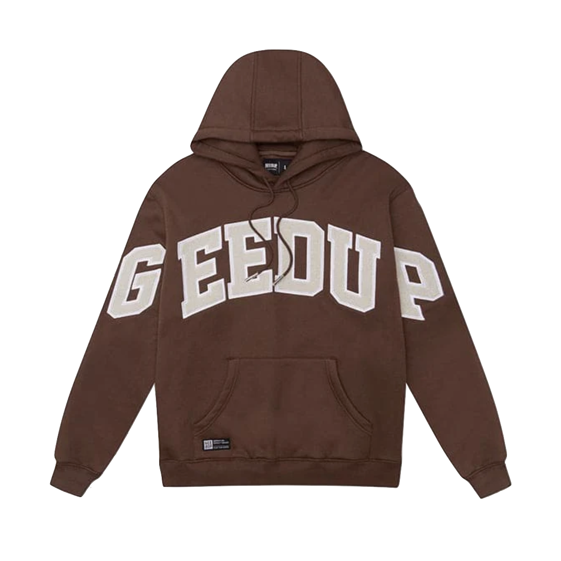 GEEDUP TEAM LOGO HOODIE BROWN/LIGHT GREY